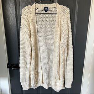 Patprimo Cozy Cream Open Front Cardigan